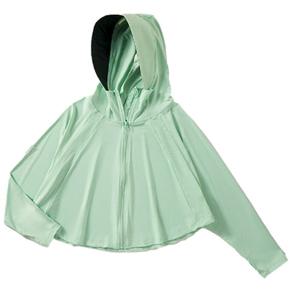 WOLLED Kids Boys Girls Summer Sun Protection Jacket Toddler Hooded Zipper Long Sleeve Sun Shirt for 6-11 Years