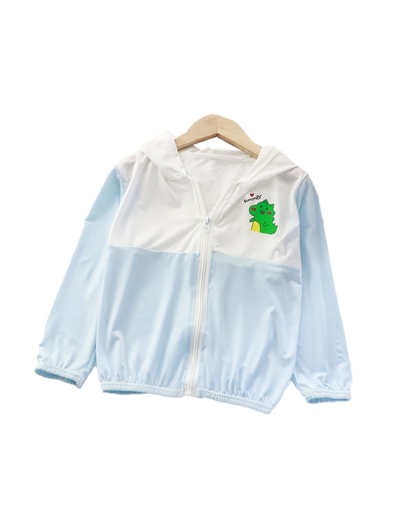 Kids Boys Girls Summer Sun Protection Jacket Toddler with Pocket Long Sleeve Beach Sun Shirt for 1-10 Yearss