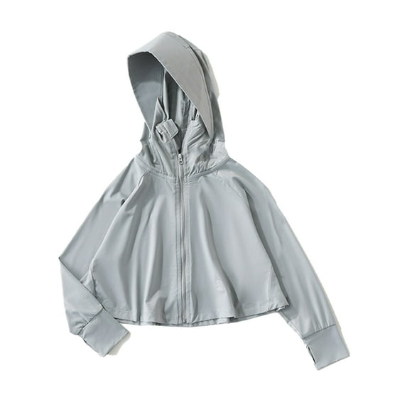 WOLLED Kids Boys Girls Sunsuits Jacket Toddler Hooded Sun Shirt 3-12Y Teen Summer Ice Silk Sun Protection Lightweight Breathable Rashguard for Double Patchwork Color
