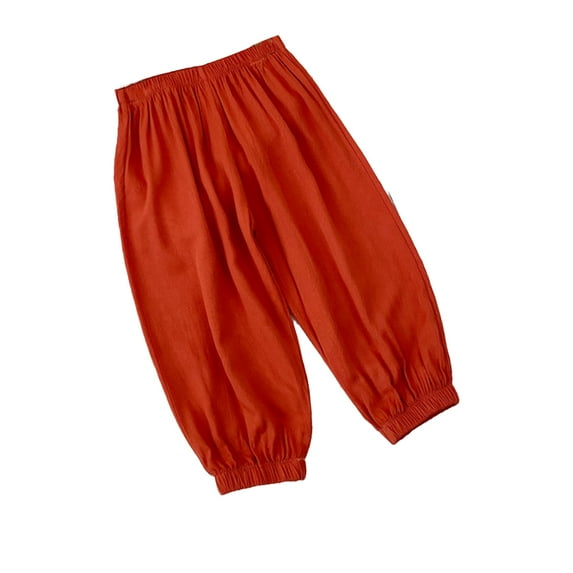 WOLLED Kids Boys Girls Thin Pants Youth Summer Soft Trousers Toddler Cotton Lantern Pants for 1-14 Years