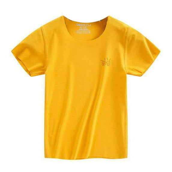 WOLLED Kids Boys Girls Tops Tees Toddlers Short Sleeve Dry-Fit Crew Neck Summer Active Athletic Performance T-Shirt Non-marking Tops for 2-12Y