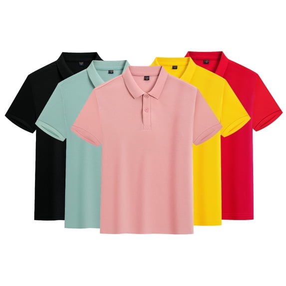 WOLLED Kids Boys Lapel Short Sleeves T-Shirt 7-15T Summer Solid Color Cotton Shirt Tops with Buttons