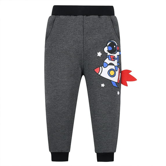 WOLLED Kids Boys Spring Autumn Long Trousers Toddler Prints Sweat Pants Girls Elasticated Waist Casual Pants for 1-6T
