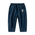 thumbnail image 1 of WOLLED Kids Boys Summer Pants Toddler Cotton Embroidery Trousers Baby Solid Color Casual Pants for 1-8 Years, 1 of 9