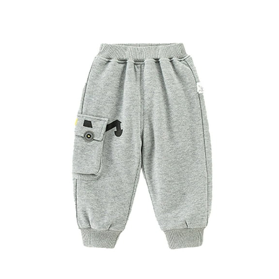 WOLLED Kids Boys Sweatpants with Cute Digger Pockets Boy's Active Athletic Casual Jogger Pants for Toddler 1-7 Years Old