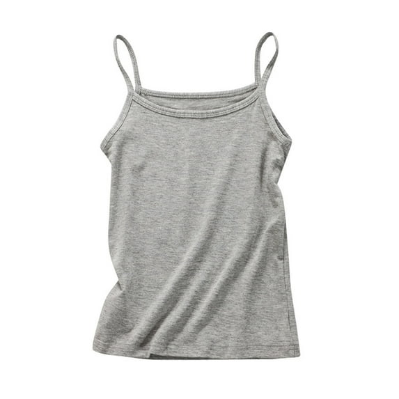 WOLLED Kids Girl's Tank Tops Toddler Summer Sleeveless Vest Girl's Solid Colours Tank Top Breathable Comfortable Pullover Tank for 2-12T