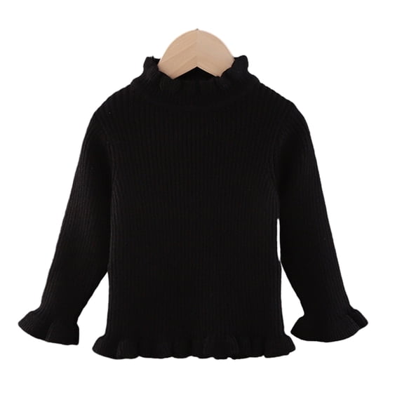 WOLLED Kids Girls Base Sweaters Toddler Baby Autumn Winter Long Sleeve Crewneck Warm Pullover Sweatshirt Tops for 1-5Y