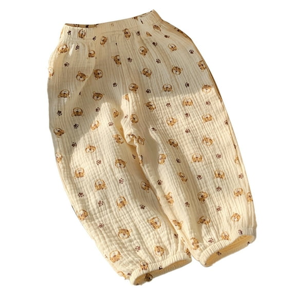 WOLLED Kids Girls Boys Pants Toddler Elastic Waist Trousers Spring Summer Cotton Casual Pants for 2-11 Y