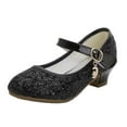 thumbnail image 1 of WOLLED Kids Girls Dress Shoes Toddler Low Heels Sparkle Party Wedding Shoes Mary Jane Glitter Shoes, 1 of 8
