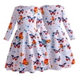 thumbnail image 1 of WOLLED Kids Girls Floral Maxi Dress Toddler Flower Printed Long Sleeves Dress Spring Long Holiday Dress Fall Pleated Casual Swing Skirt for 3-10 Years Old, 1 of 10