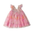 thumbnail image 1 of WOLLED Kids Girls Mesh Princess Dresses Toddler Short Sleeve Party Dress Baby Summer Sweet Peplum Sundress Lightweight and Breathable Outfit for 18 Months to 6 Years, 1 of 6