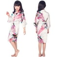thumbnail image 1 of WOLLED Kids Girls Silk Pajamas Toddler Baby Jumpsuit Bathrobe Youth Printed Bodysuit Sleepwear Girdle the Waist One-Piece Loungewear for 1-14Y, 1 of 9