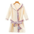 thumbnail image 1 of WOLLED Kids Hooded Fleece Solid Robe with Cute Cartoon Ears Premium Soft Bath Robe Checkered Binding Bathrobe for Toddlers 5-12 Years Old, 1 of 8