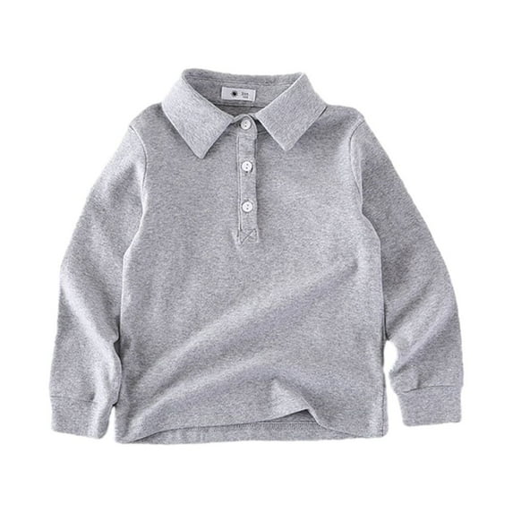 WOLLED Kids Lapel Long Sleeve Top Bottom Spring Basic Top Bottom Kids Clothes for Boys Girls 1-9 Years