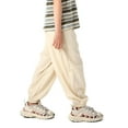 thumbnail image 1 of WOLLED Kids Pants for Girls Boys Solid Color Wide Leg Pants for 2-12 Years Toddler Closure Anti-Mosquito Trousers, 1 of 10