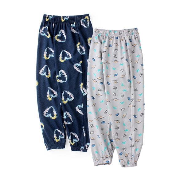 WOLLED Kids Toddler 100% Cotton Pants for Boys Breathable Casual Pants with Elastic Waist Stripes Cotton Pants 4-12Y