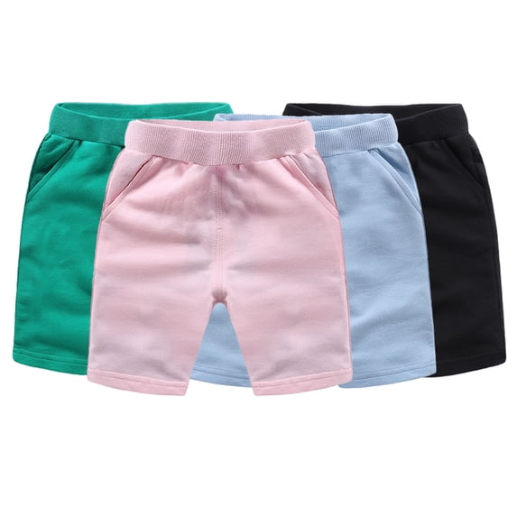 WOLLED Kids Toddler Boys Casual Shorts Baby Infant Soild Color Summer Shorts Elastic Waist Sports Shorts Pants with Pockets for 9M-10T