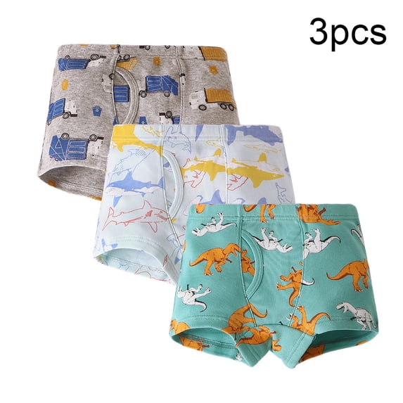WOLLED Kids Toddler Boys Cotton Briefs Underwear 3Pcs Baby Cute Cartoon Printing Briefs Various Cute Patterns Underwear Briefs for 3-8T