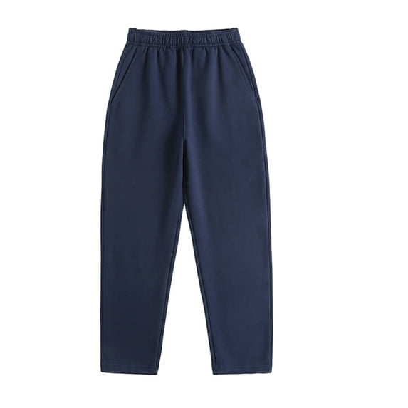 WOLLED Kids Toddler Boys Girls Jogger Pants Youth Spring Summer Solid Colour Cotton Casual Straight Trousers for 4-14 Year