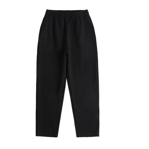 WOLLED Kids Toddler Boys Girls Jogger Pants Youth Spring Summer Solid Colour Cotton Casual Straight Trousers for 4-14 Year