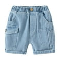 thumbnail image 1 of WOLLED Kids Toddler Boys Jeans Shorts 1-6 T Baby Elastic Denim Shorts Toddler Casual Pants, 1 of 9