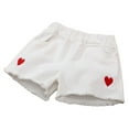 thumbnail image 1 of WOLLED Kids Toddler Girls Jeans Shorts Youth Printed Denim Shorts Summer Elastic Waist Casual Pants for 1-16 T, 1 of 9