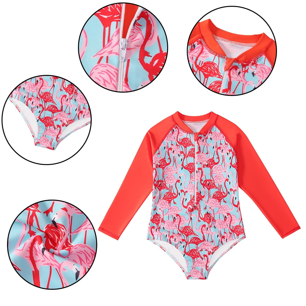 WOLLED Kids Toddler Girls Jumpsuit Swimsuits Teen Long Sleeves Cute wolled-kids-toddler-girls-jumpsuit-swimsuits-teen-long-sleeves-cute