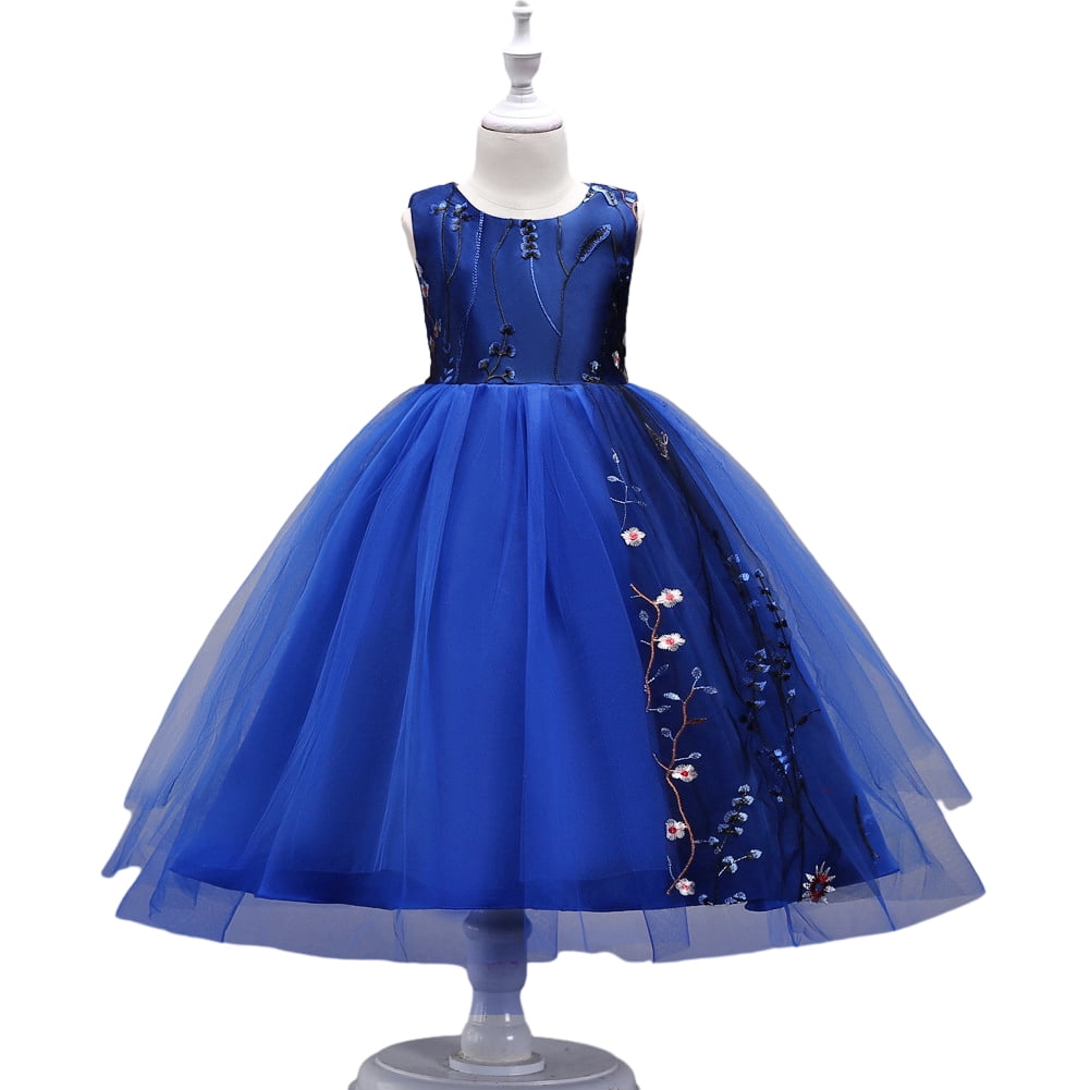 Wolled Kids Toddler Girls Lace Sequins Dresses Youth Bowknot Party Princess Dress Little Girls Sleeveless Bridesmaid Tutu Dress for 5-16 Years