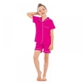 thumbnail image 1 of WOLLED Kids Toddler Girls Pajamas Sleepover Matching Pjs Set Summer Button down Top with Short Sleeve Shorts Nightwear Size 5-14 Years, 1 of 3