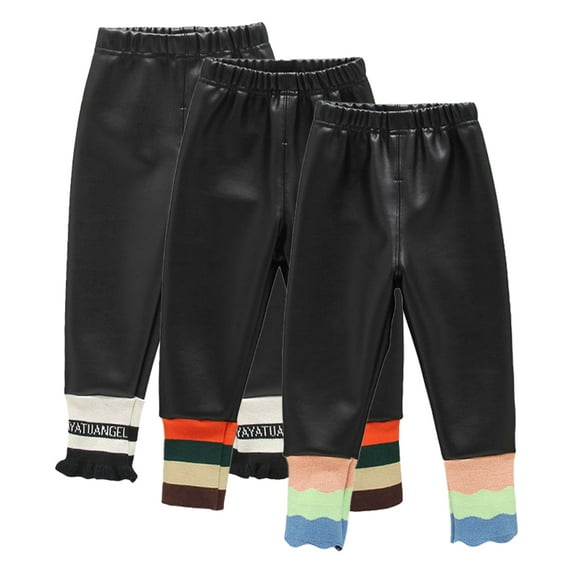 WOLLED Kids Toddler Girls Pant Active Athletic Waterproof Sweatpants Fleece Pants Ultra Soft Waterproof Rain Pants with Gradient Color Stripe for Ages 1-7