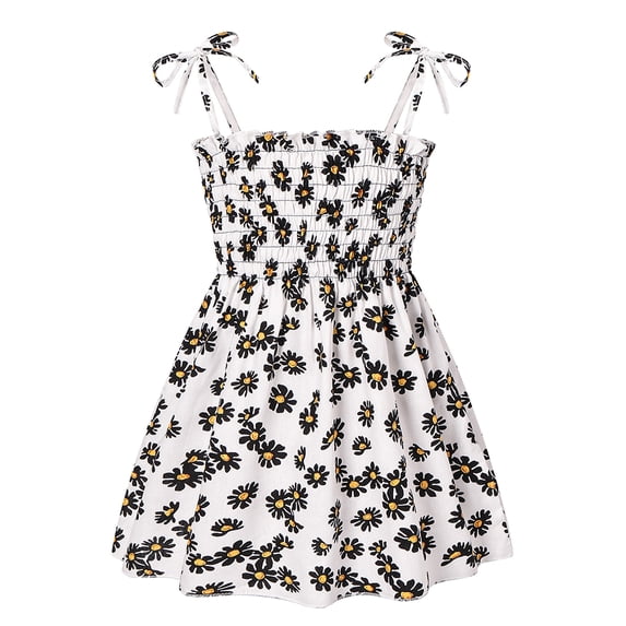 WOLLED Kids Toddler Girls Princess Dresses Floral Party Dress Baby Summer Beach Sundress Sweet Comfortable Floral sundress for 1-6 Years