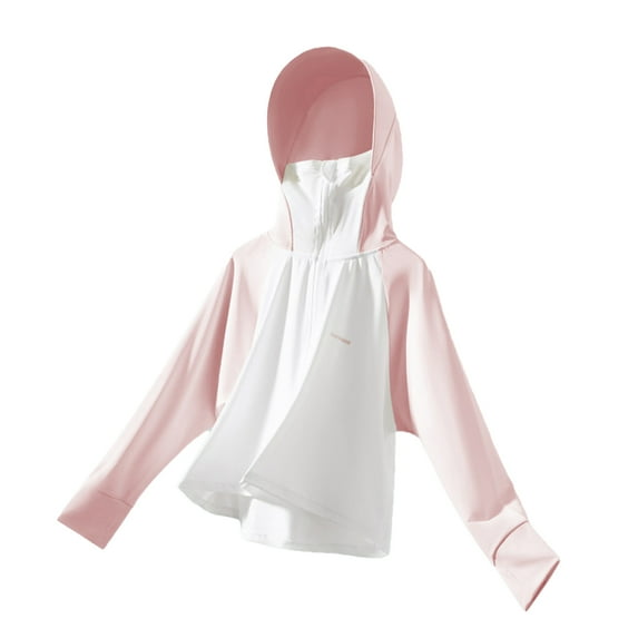 WOLLED Kids Toddler Hooded Sun Shirt Boys Girls Ice Silk Sun Protection Jacket Youth Splicing Conditioning Clothing Lightweight Breathable New Models Rash Guard for 4-13Y