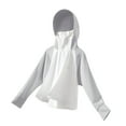 thumbnail image 1 of WOLLED Kids Toddler Hooded Sun Shirt Boys Girls Ice Silk Sun Protection Jacket Youth Splicing Conditioning Clothing Lightweight Breathable New Models Rash Guard for 4-13Y, 1 of 9