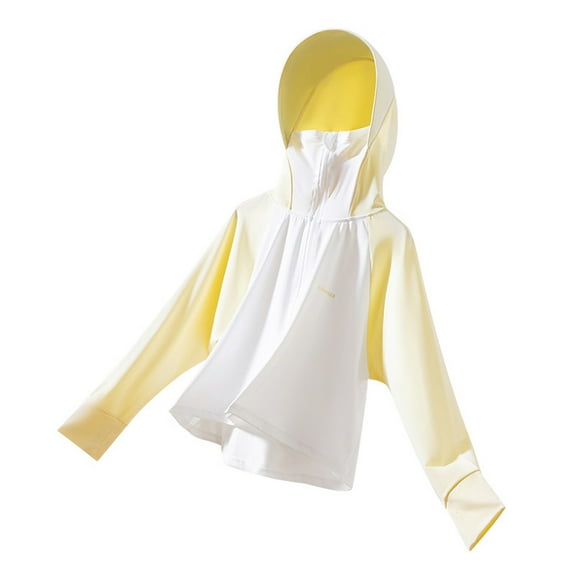 WOLLED Kids Toddler Hooded Sun Shirt Boys Girls Ice Silk Sun Protection Jacket Youth Splicing Conditioning Clothing Lightweight Breathable New Models Rash Guard for 4-13Y