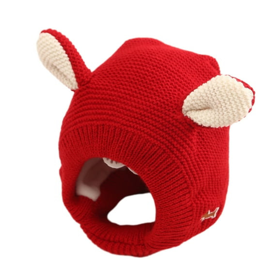 WOLLED Kids Toddler Warm Winter Cap Baby Knit Plush Wool Beanie Hat Cute Cap One Size Cozy Lightweight Baby Bonnet