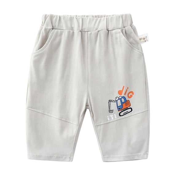 WOLLED Little Boys Short with Pockets Athletic Basketball Shorts Cute Digger Pattern Kids Short,Sized 1-8T