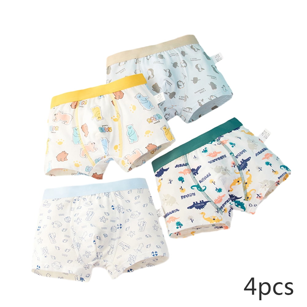 WOLLED Little Boys Underwear Panties 4 Pack for Kids Soft Skin-Friendly