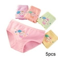 thumbnail image 1 of WOLLED Little Girl Triangle Underwear 5PCS Kids Baby Soft Cotton Panties Toddler Cute Four Corners Shorts for 3-12 T Boxer Briefs, 1 of 10
