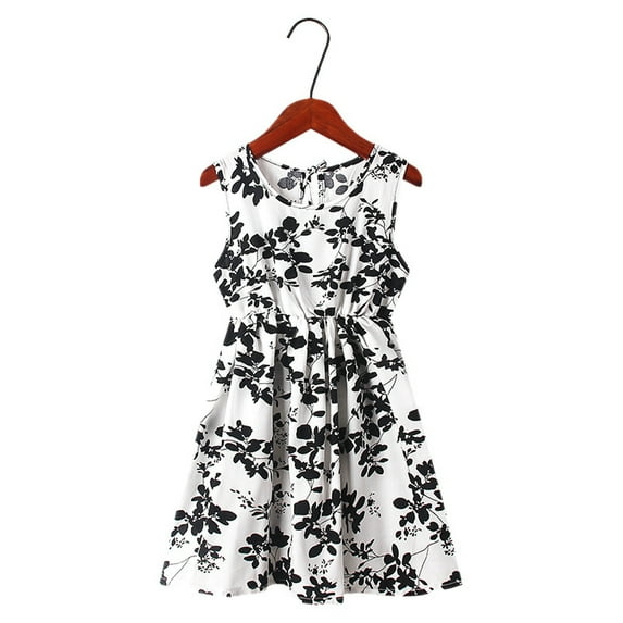 WOLLED Little Girls Dresses Summer Sleeveless Princess Dress Toddler Cotton Sundress Dress for 2-12 Years