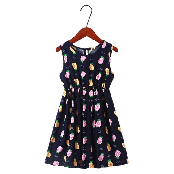 WOLLED Little Girls Dresses Summer Sleeveless Princess Dress Toddler Cotton Sundress Dress for 2-12 Years