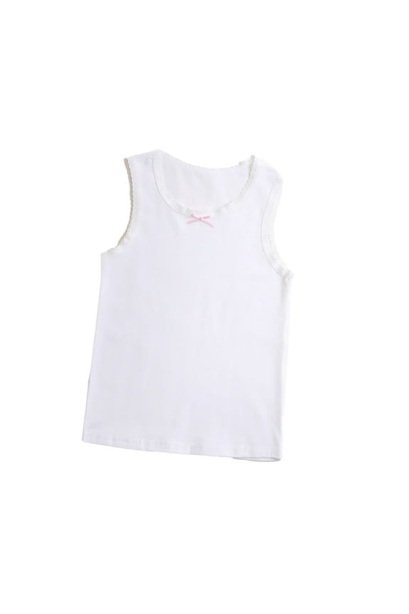 Little Girls Flower Tank Undershirts for Kids Toddler Cotton Soft Sleeveless Bottoming Shirt (Multipack) 3-8 Years