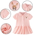 thumbnail image 1 of WOLLED Little Girls Summer T-Shirt Dress for Toddler Baby Lapel Short Sleeve Cotton Dresses Kids Casual Button up Dress 1-8Y, 1 of 10