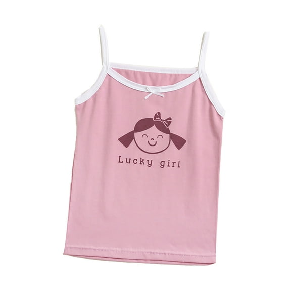 WOLLED Little Girls Tank Undershirts for Kids Toddler Cotton Soft Spaghetti Strap Bottoming Shirt (Multipack) 3-8 Years