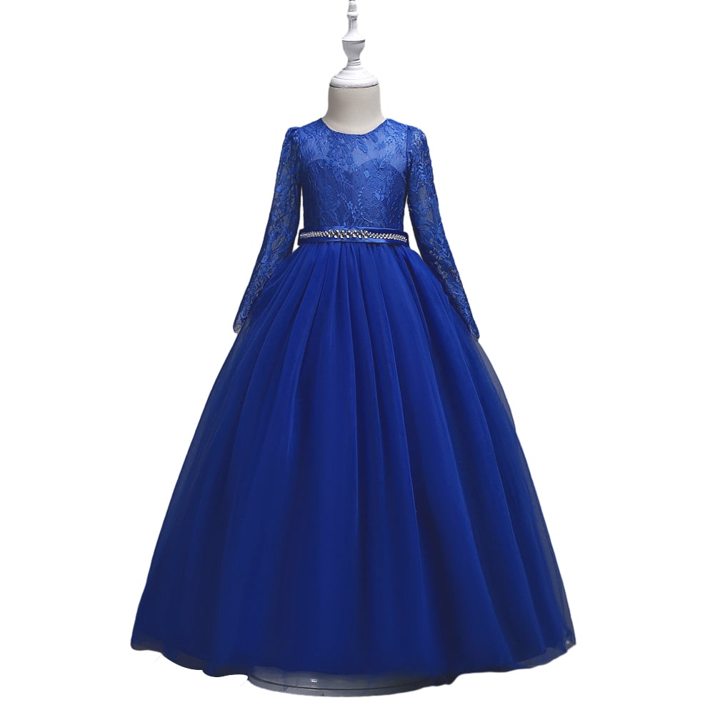 Girls Tulle Lace Glitter Dress With Belt – Vintage Style Knee-Length Dress For Weddings, Parties, Pageants - View #10