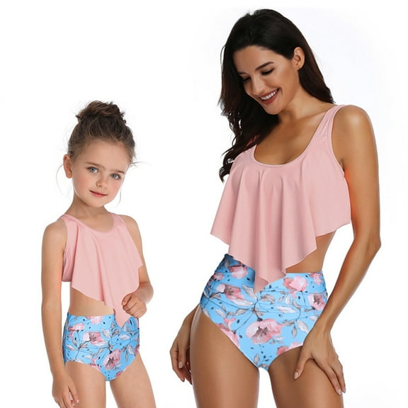 WOLLED Matching Swimsuits for Family Matching Family Swimsuits Mommy and Me Bathing Suits Two Piece Bikini Bathing Suit