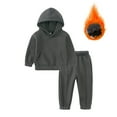 thumbnail image 1 of WOLLED Sweatsuit Set for Boys Girls Kids Toddler Fall Winter Hoodie Sweatsuit +trousers Two-Piece 1-7 Years Baby Solid Color Sweatsuit Outfit, 1 of 9