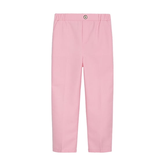 WOLLED Teen Kids Boys Spring Summer Dress Pants Youth Boys Flat Front Prin Lightweight Student Performance Host Dress Suit Pants for 1-14years