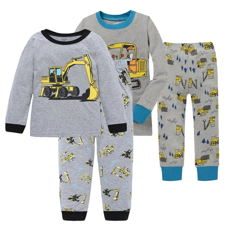 WOLLED Toddler Baby Boys Pullover Sweatshirt Digger Pajamas