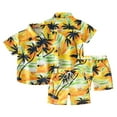 thumbnail image 1 of WOLLED Toddler Baby Boys Summer Shorts Set Kids 2 PCS Floral Hawaiian Outfits Button down Shirt Tops Bermuda Shorts Beach Vacation Leisure Suit for 2-12 Years Old, 1 of 9