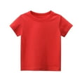 thumbnail image 1 of WOLLED Toddler Baby Boys and Girls Tee Shirt 1-9T Kids Short Sleeve Soild Color Tees Shirt Tops Casual Crew Neck Cotton T-Shirt, 1 of 10